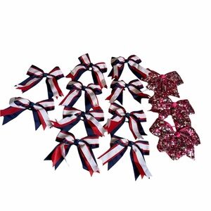 Patriotic and Glittery Hair Bow Set for Kids